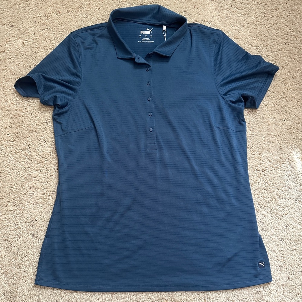 NWT PUMA Women's Daily Polo DARK Denim sz L (191)